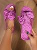 Zapatillas de Interior Antideslizantes con Lazo de Primavera, Otoño y Verano para Boda Desodorantes para Casa de Suela Blanda con Plataforma Alta Estilo Japonés Silenciosas para Damas