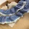 Tule Cuadros de 4 cm de Ancho con Volantes y Adorno de Encaje Ropa para Muñeca de Mascota Atuendo Lolita Adorno para la Cabeza Decoración DIY