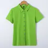 Novas Roupas de Verão 2026 Estilo Coreano Cardigã Ol para o Trabalho com Gola Camiseta Feminina Tamanho Grande Slim Fit Camisa Feminina 6705