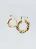 Brincos Femininos Modernos Transfronteiriços Retro Cobre Dourado Grande Círculo Torcido Círculo 25mm Brincos Atacado