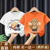 Camiseta de Manga Curta para Meninos 2026 Novo Estilo Verão Infantil Algodão Puro Top Roupas de Verão para Bebê Camiseta Base Estilosa com Desenho Tendência