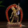 Adornos para el Hogar de Xizang Cobre de Nepal Semi-dorado Estatua de la Madre Buda Naluo Khang 18 cm de Alto Estatua Protectora del Dharma