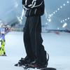 Pantalones de Nieve al por Mayor en Stock con Forro Grueso de Zorro Plateado, Cintura Ajustable, Pantalones de Esquí de Pierna Recta para Hombres y Mujeres, Tallas Grandes