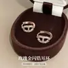 Pendientes de aguja de plata pura S999 con circonita en oro rosa para mujer, versátiles, de lujo ligero, pendientes de alta gama, nuevo modelo 2026