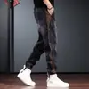 2026 Nuevos Jeans Negros para Hombre, Marca de Moda, Corte Holgado, Tallas Grandes, Pantalones con Dobladillo, Pantalones para Hombre Estilo Retro Americano