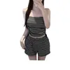 Puro Deseo Estilo Chanel de Alta Gama Casual Vacaciones Manantial Caliente Calzoncillos tipo Boxer Bikini Traje de Baño de Dos Piezas para Mujer