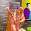 Brincos de Corrente Longa com Garras Exageradas Elegantes de Prata S925 com Strass para Mulheres Brincos com Franjas de Diamante Colorido Europeus e Americanos Brincos da Moda