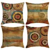 Funda de Almohada Geométrica Retro de Venta Caliente Transfronteriza Tela Estilo Americano Funda Decorativa para Cojín de Sofá Funda de Cojín Amazon