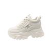 Zapatos de Plataforma Gruesa Estilo Papá Blancos Versátiles Súper Populares para Mujer con Ligero Aumento de Altura, Zapatos Casuales Nuevos 2025