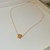Colar de flor com zircônia banhado a ouro 14k real, corrente clavicular estilo executivo requintado, joias femininas de luxo leve de alta qualidade atacado