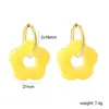 Pendientes para Niñas Dulces Estilo Ins Europeo y Americano Sencillos Lindos Personalizados Forma de Flor de Resina Pendientes de Comercio Exterior Dopamina para Mujer