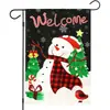 Nova bandeira de jardim de Natal Amazon transfronteiriça com boneco de neve e árvore de Natal, bandeira de linho para feriado para pátio externo