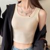 Verano Nuevo Camisola de Mujer Cuello U Ropa Exterior Ajustada Anti-Exposición Sin Mangas Cubre Pecho Talla Grande Top Básico