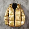 Chaqueta de Invierno con Capucha Acolchada de Algodón para Hombre Corta Gruesa Holgada Brillante Ropa Exterior para Adolescentes Hombres Brillante Resistente al Frío para Hombre