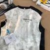 Camiseta sin mangas tipo chaleco tie-dye de verano, estilo americano Ins, para hombre, holgada y versátil, top casual fresco y elegante para adolescentes