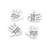 Accesorios vintage 12 * 13 mm aleación de zinc letras inglesas palma pequeña DIY aretes pulsera colgante para ropa al por mayor