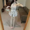 Vestido perlado de cuello halter para mujer, sin mangas, petite, corte holgado, favorecedor, vestido corto de línea A fluido, estilo suave y puro