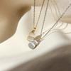Collar de Calabaza de Doble Cara para Celebrante Cibernético Nuevo con Baño de Plata S925 Accesorios con Sentido del Diseño de Nicho Femenino Cadena de Clavícula de Ópalo de Ojo de Gato Moderna