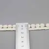 Encaje de hilo de algodón color marfil con cuentas y pequeños pompones, escote para ropa de niños, ropa de bebé, accesorios de ropa hechos a mano para DIY