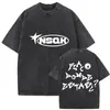 Camiseta Vintage Lavada Nsqk Aoou Piensa en Mí Nuevo Álbum 2025 para Hombre Hip-Hop Gótico