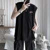 Camiseta Redonda para Hombre de Primavera y Verano, Camiseta Interior Fina sin Costuras sin Mangas, Chaleco Deportivo Holgado, Camiseta de Corte Holgado
