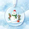 Venda Direta Transfronteiriça Natal Redondo Puro Acrílico Natal Multi-elementos Placa Suspensa Decoração de Árvore de Natal de Comércio Exterior Pingente