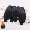 Pantalones de punto de terciopelo todo en uno para bebés, otoño e invierno, para niños, combinan con todo, suaves, forrados de vellón, pantalones casuales, pantalones deportivos de moda para niños de invierno