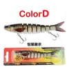 Isca dura de plástico 13,5 cm 18,8 g multi-seção, isca biônica de oito seções, conjunto de iscas artificiais para pesca de longa distância