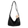 Bolsa de grande capacidade feminina outono e inverno 2025 nova bolsa de ombro vintage para deslocamento bolsa transversal texturizada simples bolsa de bolinho feminina