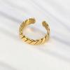 Anillo de Trigo Dulce Elegante Simple Estilo Coreano Anillo de Dedo Abierto Giratorio de Alta Gama Diseño de Nicho Joyería de Acero al Titanio para Mujer