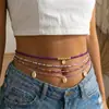 Cadena de cintura estilo vacación de playa europea y americana transfronteriza con colgantes de estrella de mar y caracola, accesorio de cintura con cuentas estilo playa de concha para mujer