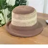 2025 Novo Moda Estilo Luxo Leve Chapéu Balde com Aba Enrolada Chapéu de Pescador Feminino Versátil Outono e Inverno Quente à Prova de Frio Chapéu de Sol de Tricô