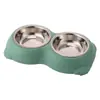 Nova Tigela para Gato tigela dupla conveniente removível e lavável tigela para cachorro tigela para gato fundo antiderrapante anti-impacto aço inoxidável Tigela para Pet tigela de ração para gato