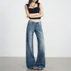 Jeans Bootcut Populares de Tiro Alto para Mujer Primavera/Otoño 2026 Retro Americano Lavado Tie-Dye Pantalones Adelgazantes