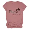 Amazon Ebay Estación Independiente Camiseta Cómoda y Versátil para Mujer Mimi Pray Hug Love Cuello Redondo Manga Corta