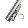 Múltiplos estilos de trilho de suspensão para porta de correr de cozinha, roda guia de suspensão, trilho guia, canaleta deslizante, trilho de porta de empurrar e puxar, trilho deslizante de alta resistência para portas, móveis, material de alumínio