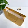 Bolsas de Papel Doradas de Alta Gama, Bolsas de Regalo para Joyería, Bolsas de Papel para Ropa, Bolsas Tote de Regalo de Papel Kraft al por Mayor
