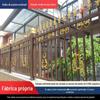Cerca de área residencial isolamento anti-escalada Cerca de aço de zinco Azul e branco três vigas pátio de fábrica pulverizado de plástico Cerca de aço de zinco
