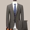 Traje de Lana Sintética Dividido Otoño e Invierno Traje Vestido de Negocios Traje de Hombre Estilo Coreano Profesional Traje de Boda Hombres Occidentales