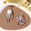 Moda Coreana Borla Contas de Cristal Iridescente Flor Tecido Patch DIY Brinco Acessório de Cabelo Flor de Sapato Pingente de Roupa Acessórios