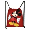 Mochila Nueva de Dibujo con Cordón Estampado Colorido de Mickey Poliéster Gran Capacidad Moderna con Cordón para Niños Venta al por Mayor Caliente