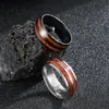 Especial internacional para novo anel masculino de aço inoxidável anel com grão de madeira vintage joia de comércio exterior anel de titânio com gota
