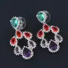 Pendientes transfronterizos para mujer estilo sudamericano pendientes de circonita gota de lluvia pendientes de diamante de temperamento simple venta directa de fábrica