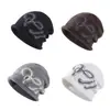 Gorro holgado estilo coreano con borde enrollado para adelgazar la cara, tejido fino para clima frío para mujer, nuevo 2025, turbante casual versátil
