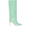 Yingmeier 2022 Invierno Punta Afilada Tacón de Aguja Patrón Cocodrilo Slip-On Talla Grande Botas Hasta la Rodilla para Mujer
