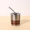 Copo Casual de Bambu em Aço Inoxidável 304, Copo de Café para Exterior com Tampa, Conjunto de Madeira, Copo com Canudo, Copo Portátil para Presente