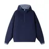 Ropa Masculina ACU Sudadera con capucha de dos tonos, estilo falso dos piezas, con media cremallera para hombre, nueva marca de moda 2026, color sólido, top para hombre
