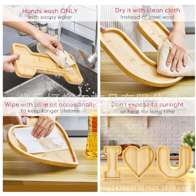 竹制托盘儿童字母餐盘竹木食盘水果寿司盘点心托盘厂家直销可定制