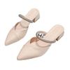 Sandálias Baotou Estilo Fada para Mulheres com Bico Fino Salto Quadrado 2025 Primavera e Verão Novo Estilo Boca Rasa Strass Salto Alto com Sapatos de Traseira Vazada