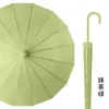 Guarda-chuva reto com capa impermeável, guarda-chuva grande duplo de 16 varetas para mulheres, guarda-chuva longo automático, guarda-chuva de cor sólida fresco e simples para sol e chuva